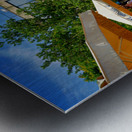 People walk around the bustling flea market at Monastiraki Metal print