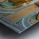 Visitors inside Mitropolis Cathedral in Athens Greece during the Metal print