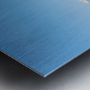 Matsumoto Castle stands beside water with mountains in the dista Metal print