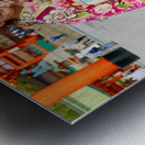 Young women enjoy Fushimi Inari Taisha Shrine in Kyoto Japan Metal print