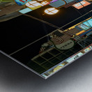 Illuminated signboards in Dotonbori District at sunset in Osaka Metal print