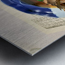 Enjoying traditional Japanese cuisine at a restaurant in Miyajim Metal print