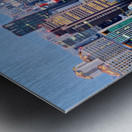 Osaka business district at dusk with city lights and buildings Metal print