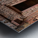 Ancient Cambodian temple with intricate red sandstone carvings a Metal print