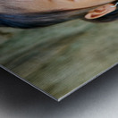 Joyful young girl with a playful smile and tongue out. Metal print