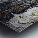 Ancient stone bas reliefs depicting figures and decorative eleme Metal print