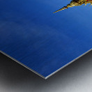 Golden shrine and temple buildings in Cambodia under blue sky. Metal print