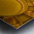 Grand domed market interior with central clock and bustling stal Metal print