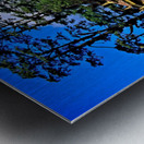 Druk Wangyal Chortens Bhutan with lush trees and blue sky. Metal print