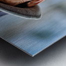 Portrait of a smiling man wearing a hat. Metal print