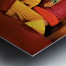 Colorful embroidered traditional boots and robes. Metal print