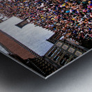 Bhutanese festival: crowd watches traditional dance in monastery Metal print