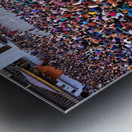 Large crowd watches traditional dance performance at outdoor fes Metal print