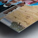 Students gather outside a school in Kavango Region Namibia Metal print