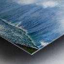 Tourists on a boat near Niagara Falls. Metal print