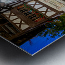 Colorful timber houses and people walking in Strasbourg at night Metal print