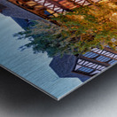 Timber houses in Petit France district by the water in Strasbour Metal print