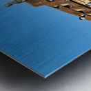 Timber framed houses and fountain in Petite Venise Colmar France Metal print