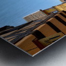 Visitors discover timber houses in Riquewihr Alsace Metal print