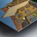 Visitors enjoy sunny day by canals in Colmar France Metal print