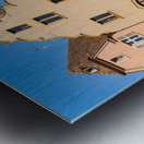 Visitors gather at Koifhus old custom house in Colmar Alsace Metal print