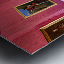 Chateau de Chambord interior with furniture and artwork on displ Metal print