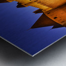 Exploring the ancient walls of Carcassonne in France at twilight Metal print