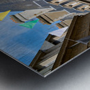 Busy streets in old town of Saint Malo in Brittany France Metal print