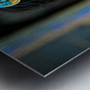 Traditional woman carries child in Tibet with ornate hair decora Metal print