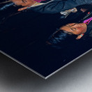 Lighting butter lamps during a ceremony in Tibet Metal print