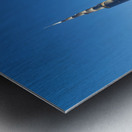 Burj Khalifa and golden horse statue at dusk in Dubai Metal print