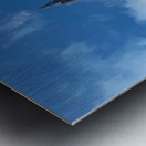 Burj Khalifa stands tall against a blue sky in Dubai UAE Metal print