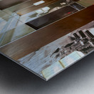 Dining in a modern restaurant with reflective walls in Dubai Metal print