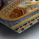 Starbucks store in decorated mall with customers in Dubai UAE Metal print