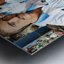 Fish market scene with men at work in Dubai UAE Metal print