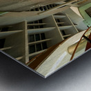 Indoor waterfall with diving sculptures and dining in Dubai UAE Metal print