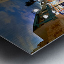 Shoppers stroll through a mall mimicking Dubais outdoor streets Metal print