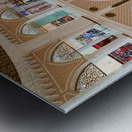 Explore grand shopping mall interior in Dubai with multiple leve Metal print