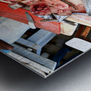 Fresh fish and seafood displayed on ice in Dubai market Metal print