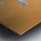 Entrance to Dubai Aquarium Underwater Zoo with glowing shark sig Metal print