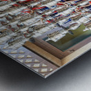 Display of hookahs for sale in Dubai cafe with many options Metal print