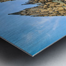 Ornate St. Vitus Cathedral facade against a blue sky. Metal print