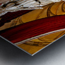 Ornate silver religious monument inside a grand cathedral. Metal print