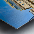 Pragues National Theatre and modern architecture contrast under Metal print