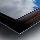 Prague cityscape from window Tyn Church red roofs. Metal print