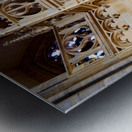 Ornate Gothic spiral staircase and architecture. Metal print