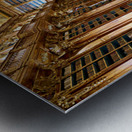 Magnificent baroque library filled with books and ceiling fresco Metal print