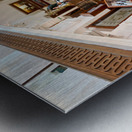 People explore a grand museum or synagogue with historical exhib Metal print