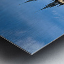 Crowded Prague Old Town Square with Týn Church. Metal print