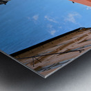 Pragues Týn Church and historic buildings under blue sky. Metal print